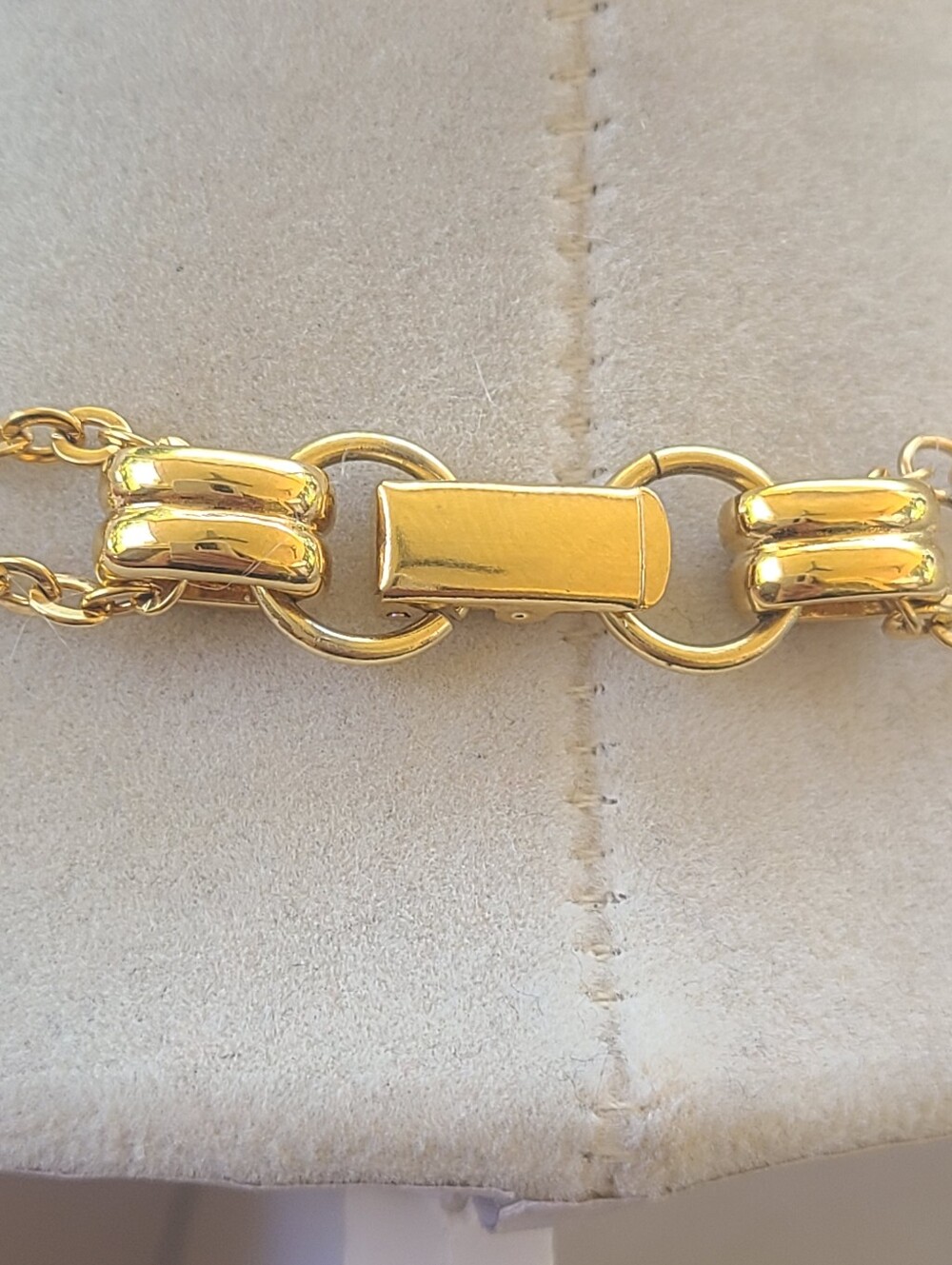 Swarovski Gold Toned Double-Chain Necklace Clear Teardrop Crystal- Excellent Vin - Picture 7 of 7